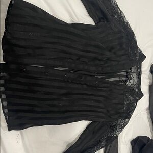 Zara Black Lace Sheer Top